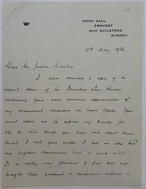 Autographed Letter Signed "Macmillan" to a Judge