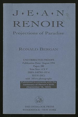 Bild des Verkufers fr Jean Renoir: Projections of Paradise zum Verkauf von Between the Covers-Rare Books, Inc. ABAA