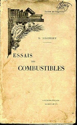 Seller image for Essais des combustibles for sale by L'ivre d'Histoires