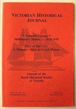 Seller image for Victorian Historical Journal: Vol. 60 No. 2-4 September 1989. for sale by Lost and Found Books