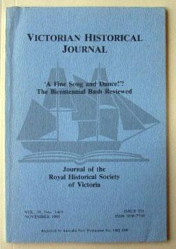 Seller image for Victorian Historical Journal: Vol. 59 No. 3-4 November 1988. for sale by Lost and Found Books