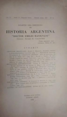 Boletín del instituto de Historia Argentina "Dr Emilio Ravignani",