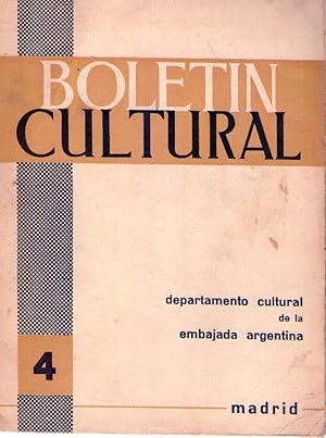 BOLETIN CULTURAL - No. 4. Año II, 1964 (Imagen de Sarmiento, Autobiográfica, Cara y cruz, por Una...