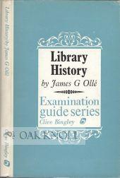 Imagen del vendedor de LIBRARY HISTORY, AN EXAMINATION GUIDEBOOK a la venta por Oak Knoll Books, ABAA, ILAB