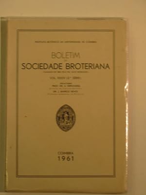 Seller image for BOLETIM DA SOCIEDADE BROTERIANA VOL XXXV (2A SERIE) for sale by Stella & Rose's Books, PBFA