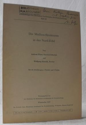 Bild des Verk�ufers f�r Die Mullion-Strukturen in der Nord-Eifel. (= Abhandlungen des Hessischen Landesamtes f�r Bodenforschung. Heft 20). zum Verkauf von AixLibris Antiquariat Klaus Schymiczek