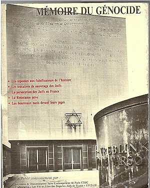 Seller image for Memoire Du Genocide: Un Recueil De 80 Articles Du Monde Juif, Revue Du Centre De Documentation Juive Contemporaine for sale by BookStore Jerusalem