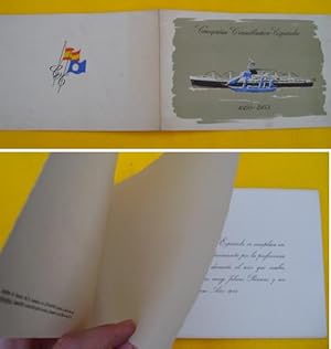 Antigua Tarjeta Felicitación - Old Christmas Card : Silueta del vapor GENERAL ARMERO sobre M/N CO...