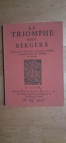Imagen del vendedor de LE TRIOMPHE DES BERGERS. a la venta por Librairie Sainte-Marie
