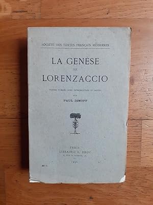 Seller image for LA GNSE DE LORENZACCIO. for sale by Librairie Sainte-Marie