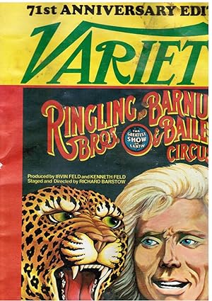 VARIETY: 71st Anniversary Edition Vol 285, No 9. Jan 5, 1977 Cover - Ringling Bros and Barnum & B...