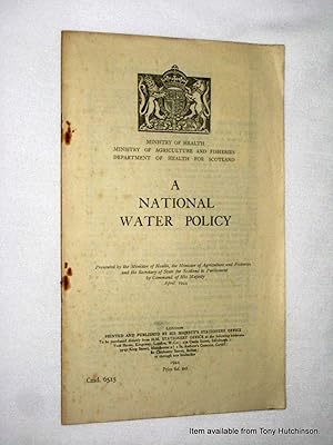 Image du vendeur pour A NATIONAL WATER POLICY. mis en vente par Tony Hutchinson