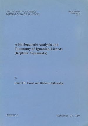 Seller image for A Phylogenetic Analysis and Taxonomy of Iguanian Lizards (Reptilia: Squamata). for sale by Frank's Duplicate Books