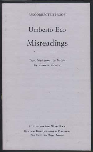 Seller image for Misreadings for sale by Parigi Books, Vintage and Rare