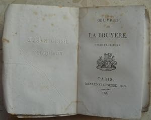 Seller image for Oeuvres de La Bruyre. for sale by Librairie les mains dans les poches