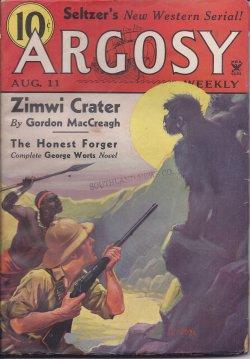Imagen del vendedor de ARGOSY Weekly: August, Aug. 11, 1934 ("West of Apache Pass"; "Flood") a la venta por Books from the Crypt