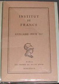 Institut de France. Annuaire pour 1987.