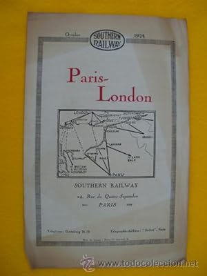 Folleto Publicidad - Advertising Brochure : SOUTHERN RAILWAY - PARIS - LONDON. 1924