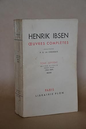 Imagen del vendedor de Henrik Ibsen, Oeuvres Compltes, Tome Septime : Oeuvres D'Italie, Premier Sjour (1864 - 1869) : Brand a la venta por Librairie Raimbeau