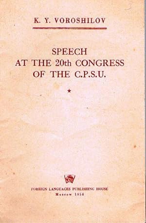 Imagen del vendedor de Speech at the 20th Congress of the C.P.S.U. a la venta por Fine Print Books (ABA)