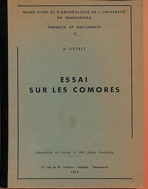 Bild des Verkufers fr Essai sur les Comores zum Verkauf von Sylvain Par