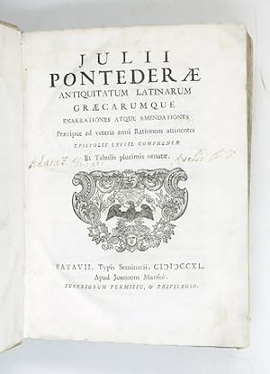 Imagen del vendedor de Antiquitatum latinarum graecarumque enarrationes atque emendationes. Praecipue ad veteris anni rationem attinentes. Epistoles LXVIII comprensae et tabulis plurimis ornatae. a la venta por Antiquariat INLIBRIS Gilhofer Nfg. GmbH