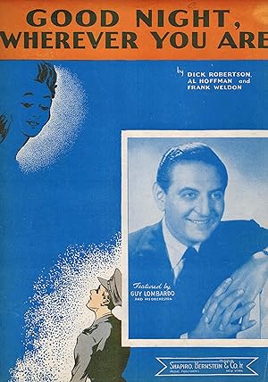 Imagen del vendedor de Good Night Wherever You are - Vintage Sheet Music Guy Lombardo Cover a la venta por ! Turtle Creek Books  !