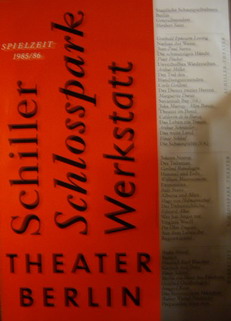 Bild des Verkufers fr Theater berlin. Schiller Schlosspark Werkstatt. Spielzeit 1985 / 86. zum Verkauf von Frans Melk Antiquariaat