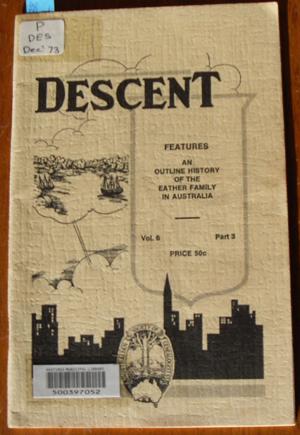 Seller image for Descent: The Journal of the Society of Australian Genealogists (Vol 6, December 1973, Part 3) for sale by Reading Habit