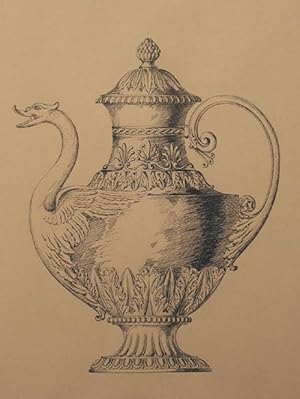 Original pen design for elaborate tea pot with the head of swan as spout