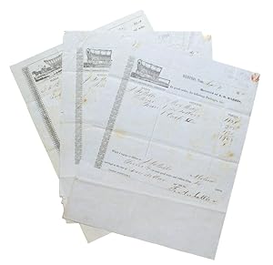 Three printed receipts from the firm A. O. Harris of Memphis, Tennessee, accomplished, 3 sheets w...
