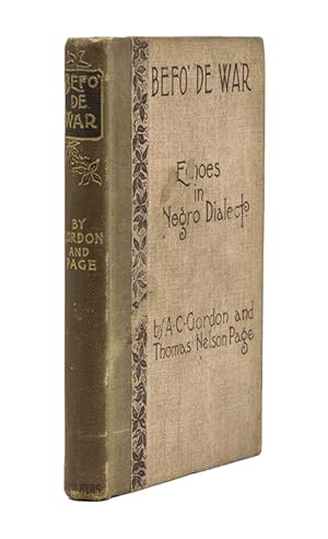 Image du vendeur pour Befo' de War. Echoes in Negro Dialect mis en vente par James Cummins Bookseller, ABAA