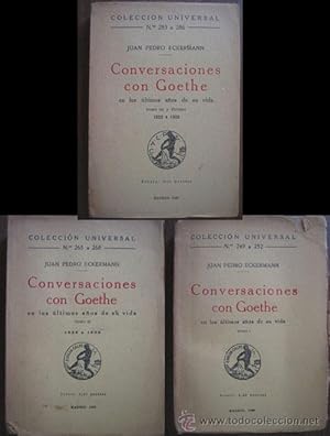 Imagen del vendedor de CONVERSACIONES CON GOETHE EN LOS LTIMOS AOS DE SU VIDA a la venta por Librera Maestro Gozalbo