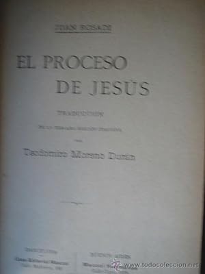 Seller image for EL PROCESO DE JESS for sale by Librera Maestro Gozalbo