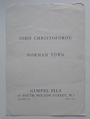 Image du vendeur pour John Christoforou. Norman Town. Gimpel Fils. April 1953. mis en vente par Roe and Moore