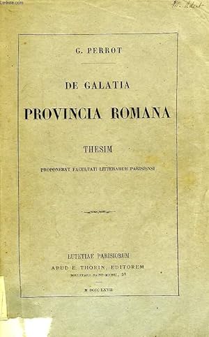 Bild des Verkufers fr DE GALATIA PROVINCIA ROMANA zum Verkauf von Le-Livre