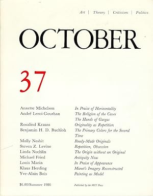 Bild des Verkufers fr OCTOBER 37: ART/ THEORY/ CRITICISM/ POLITICS - SUMMER 1986 zum Verkauf von Arcana: Books on the Arts