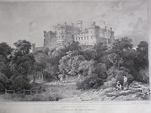 Original Antique Lithograph Illustrating Belvoir Castle, The Seat of His Grace the Duke of Rutlan...
