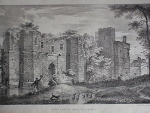 Original Antique Lithograph Illustrating Kirby Castle Near Glenfield. Drawn By John Flower and Pu...