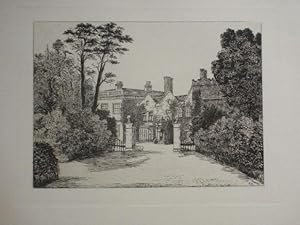 Fine Original Antique Etched Print Illustrating Farnley Hall in Yorkshire By William Wheater. 1889.