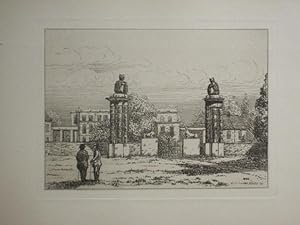 Fine Original Antique Etched Print Illustrating Bramham Park in Yorkshire By William Wheater. 1889.