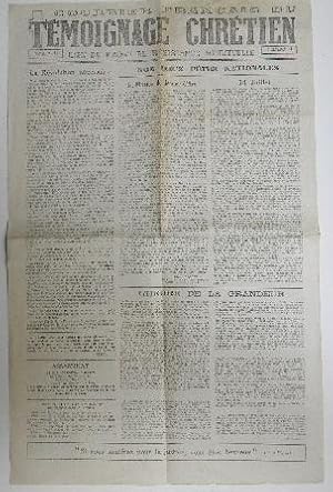 COURRIER FRANÇAIS DU TEMOIGNAGE CHRETIEN. Nos deux fêtes nationales. N° 11