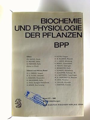 Biochemie und Physiologie der Pflanzen BPP. - 177. Bd. / 1982 (gebundener Jahresbd.)