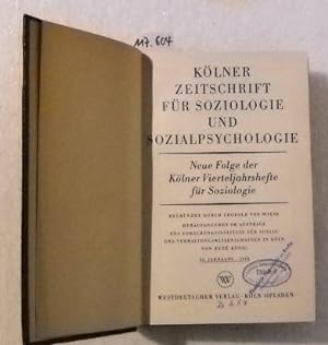 Kölner Zeitschrift für Soziologie und Sozialpsychologie - 12. Jahrg. / 1960, H. 1 - 4 (kompl. Jg.)
