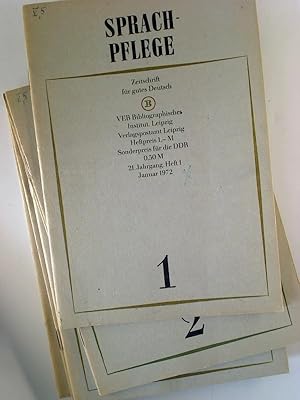 Sprachpflege - 21. Jg. / 1972 - 11 Hefte (Heft 5 fehlt) - Untertitel: Zeitschrift für gutes Deutsch.