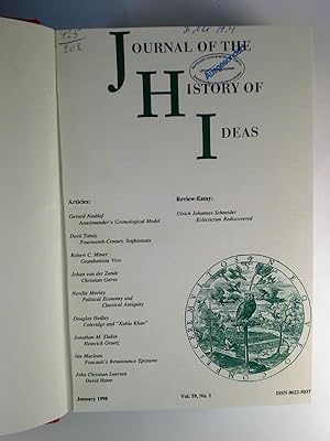 Journal of the history of ideas. - Vol. 59 / 1998 (gebundener Jahresbd.)