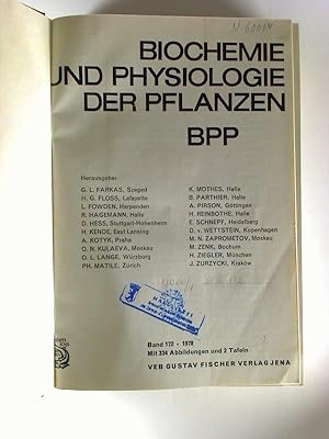 Biochemie und Physiologie der Pflanzen BPP. - 172. Bd. / 1978 (gebundener Jahresbd.)
