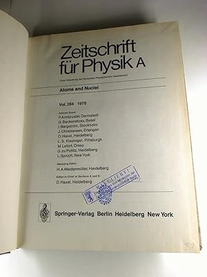 Zeitschrift für Physik A (atoms and nuclei). - 284. Band / 1978, (gebunden)