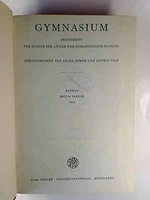 Gymnasium. - Band 68 / 1961. - Zeitschrift für Kultur der Antike und humanistische Bildung.