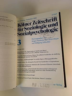 Kölner Zeitschrift für Soziologie und Sozialpsychologie - 47. Jahrg. / 2002, Hefte 3+4. - (gebund...